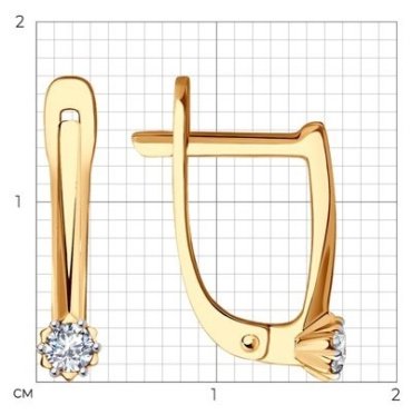 Серьги SOKOLOV 029517 вес 1.67 г золото, фианит купить,134831