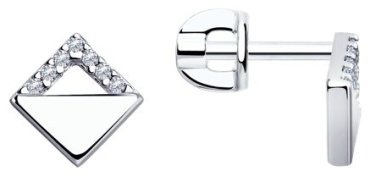 Пусеты Diamant 94-122-01422-1 вес 1.38 г серебро, фианит купить,7999