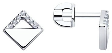 Пусеты Diamant 94-122-01422-1 вес 1.38 г серебро, фианит купить,7999