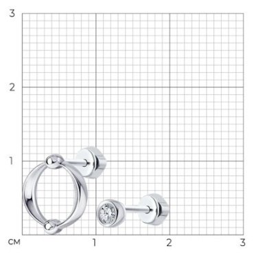 Серьги SOKOLOV 94024359 вес 1.57 г серебро, фианит купить,6344