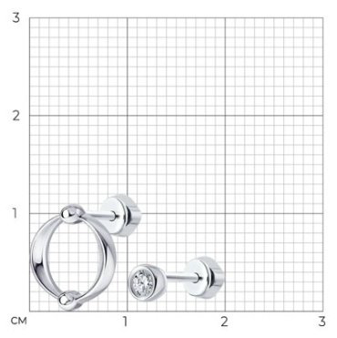 Серьги SOKOLOV 94024359 вес 1.57 г серебро, фианит купить,6344