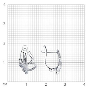 Серьги Diamant 94-120-01129-1 вес 1.9 г серебро, фианит купить,11885