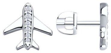 Серьги SOKOLOV 94026695 вес 1.88 г серебро, фианит купить,10025