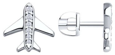 Серьги SOKOLOV 94026695 вес 1.88 г серебро, фианит купить,10025