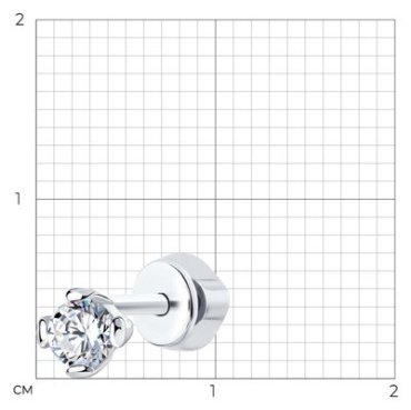 Моносерьга SOKOLOV 94170001 вес 0.61 г серебро, фианит купить,8123