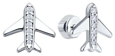 Серьги SOKOLOV 94026695 вес 1.88 г серебро, фианит купить,10025