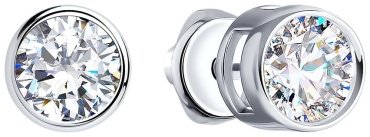 Пусеты SOKOLOV 94021745-sk20 вес 1.68 г серебро, фианит купить,12353