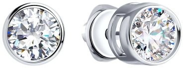 Пусеты SOKOLOV 94021745-sk20 вес 1.68 г серебро, фианит купить,12353