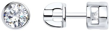 Пусеты SOKOLOV 94021745-sk20 вес 1.68 г серебро, фианит купить,12353