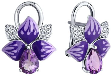 Серьги SOKOLOV 92022995 вес 5.32 г серебро, аметист купить,51979