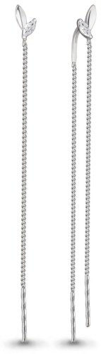 Серьги AQUAMARINE 48966.5 вес 1.21 г серебро, фианит купить,11774