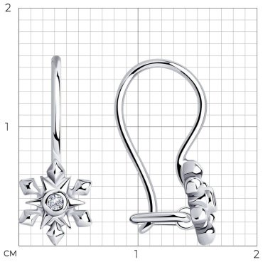 Серьги SOKOLOV 94024972 вес 0.97 г серебро, фианит купить,8985