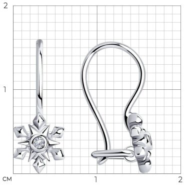 Серьги SOKOLOV 94024972 вес 0.97 г серебро, фианит купить,8985