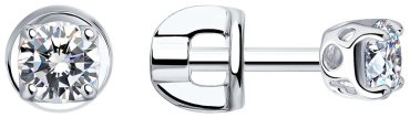 Пусеты SOKOLOV 94025226 вес 1.18 г серебро, фианит купить,10090