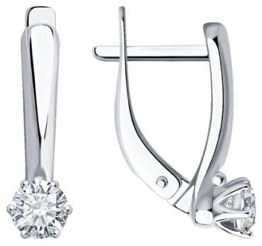 Серьги Diamant 94-120-01542-1 вес 1.95 г серебро, фианит