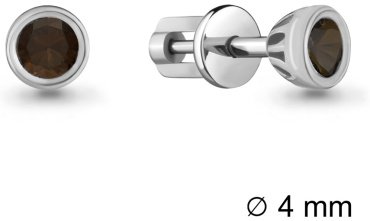Пусеты AQUAMARINE 4407101 вес 1.32 г серебро, кварц купить,14405
