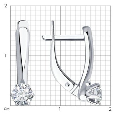 Серьги Diamant 94-120-01542-1 вес 1.95 г серебро, фианит купить,15390