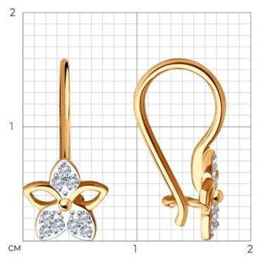 Серьги Diamant 51-120-01485-1 вес 1.01 г золото, фианит купить,96999