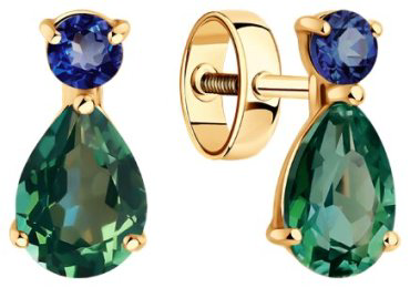 Пусеты SOKOLOV 728998_s вес 1.43 г золото, топаз купить,166273