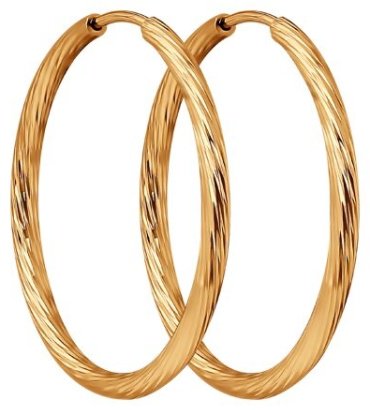 Серьги Diamant 51-124-01965-1 вес 1.09 г золото, без вставок купить,102699