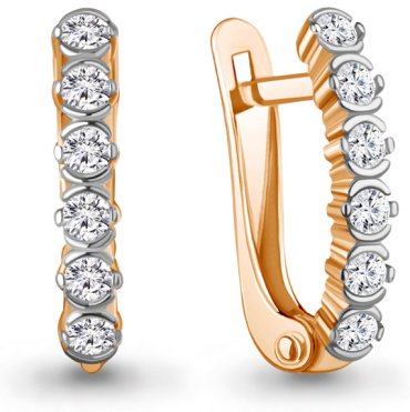 Серьги AQUAMARINE 400489А.6 вес 2.46 г серебро, фианит купить,23598