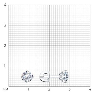 Пусеты SOKOLOV 94025254 вес 1.34 г серебро, фианит купить,NaN