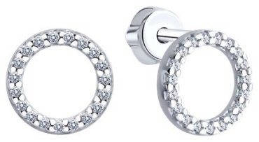 Серьги SOKOLOV 94025799 вес 1.71 г серебро, фианит купить,9696