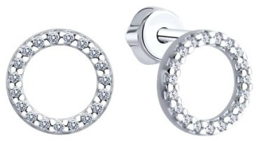 Серьги SOKOLOV 94025799 вес 1.71 г серебро, фианит купить,9696