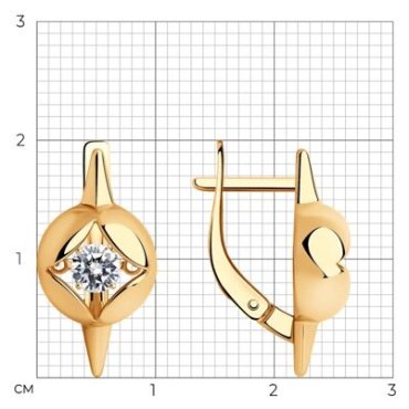 Серьги Diamant 93-120-01729-1 вес 2.82 г серебро, фианит купить,9569