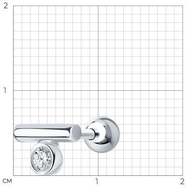 Моносерьга SOKOLOV 94170198 вес 0.84 г серебро, фианит купить,NaN