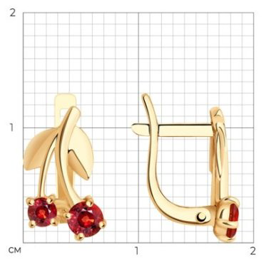 Серьги Diamant 51-120-01464-1 вес 1.46 г золото, корунд купить,117942