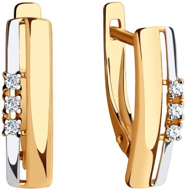 Серьги Diamant 51-120-00822-1 вес 2.36 г золото, фианит купить,198445