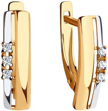 Серьги Diamant 51-120-00822-1 вес 2.36 г золото, фианит купить,198445
