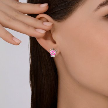 Серьги Diamant 94-120-02221-1 вес 1.77 г серебро, фианит, эмаль купить,8524