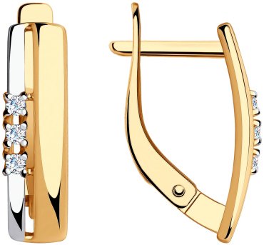 Серьги Diamant 51-120-00822-1 вес 2.36 г золото, фианит купить,198445