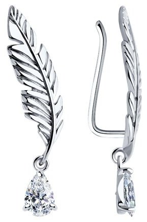 Серьги SOKOLOV 94026408 вес 2.06 г серебро, фианит купить,NaN