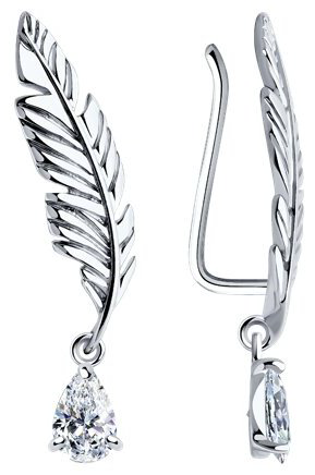 Серьги SOKOLOV 94026408 вес 2.06 г серебро, фианит купить,NaN