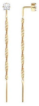 Серьги-цепочки SOKOLOV 026509 вес 1.18 г золото, фианит купить,NaN