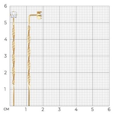 Серьги-цепочки SOKOLOV 026509 вес 1.18 г золото, фианит купить,NaN