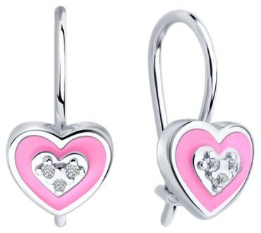 Серьги Diamant 94-120-02220-1_s вес 1.44 г серебро, фианит, эмаль купить,8405