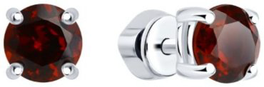 Пусеты SOKOLOV 92020040 вес 1.88 г серебро, гранат купить,11482