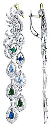 Серьги SOKOLOV 94026717_s вес 12.95 г серебро, фианит купить,63787