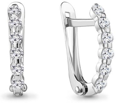 Серьги AQUAMARINE 49172А вес 1.31 г серебро, фианит купить,12466