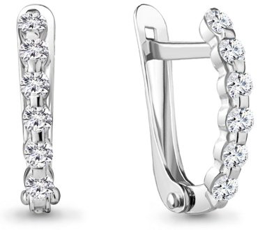 Серьги AQUAMARINE 49172А вес 1.31 г серебро, фианит купить,12466