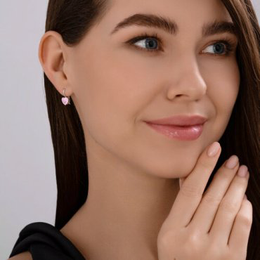 Серьги Diamant 94-120-02220-1_s вес 1.44 г серебро, фианит, эмаль купить,8405