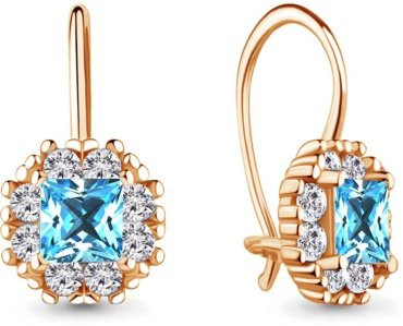 Серьги AQUAMARINE 40966101Б вес 1.52 г серебро, фианит купить,19494