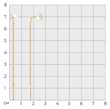 Серьги-цепочки SOKOLOV 792153 вес 1.34 г золото, культивированный жемчуг купить,99727