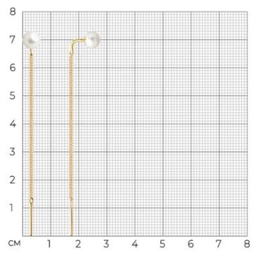 Серьги-цепочки SOKOLOV 792153 вес 1.34 г золото, культивированный жемчуг купить,99727