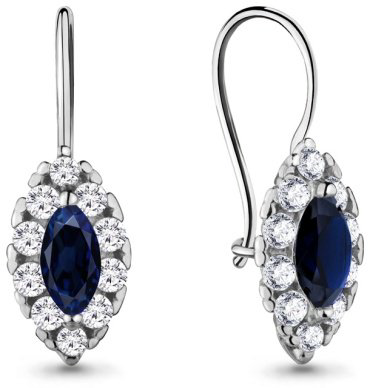 Серьги AQUAMARINE 40969Б_skazka_2 вес 1.57 г серебро, стекло, фианит купить,14128