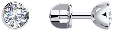 Пусеты SOKOLOV 94021901-sk23/1,64 вес 1.64 г серебро, фианит купить,12997